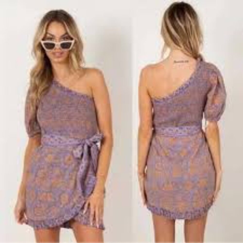 NWT Cleobella Cassidy Mini Dress in Vine Block Print XS *No Belt*